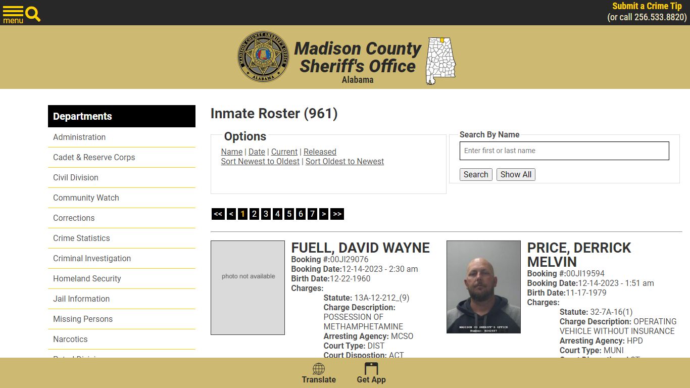 Inmate Roster - Madison County Sheriff's Office